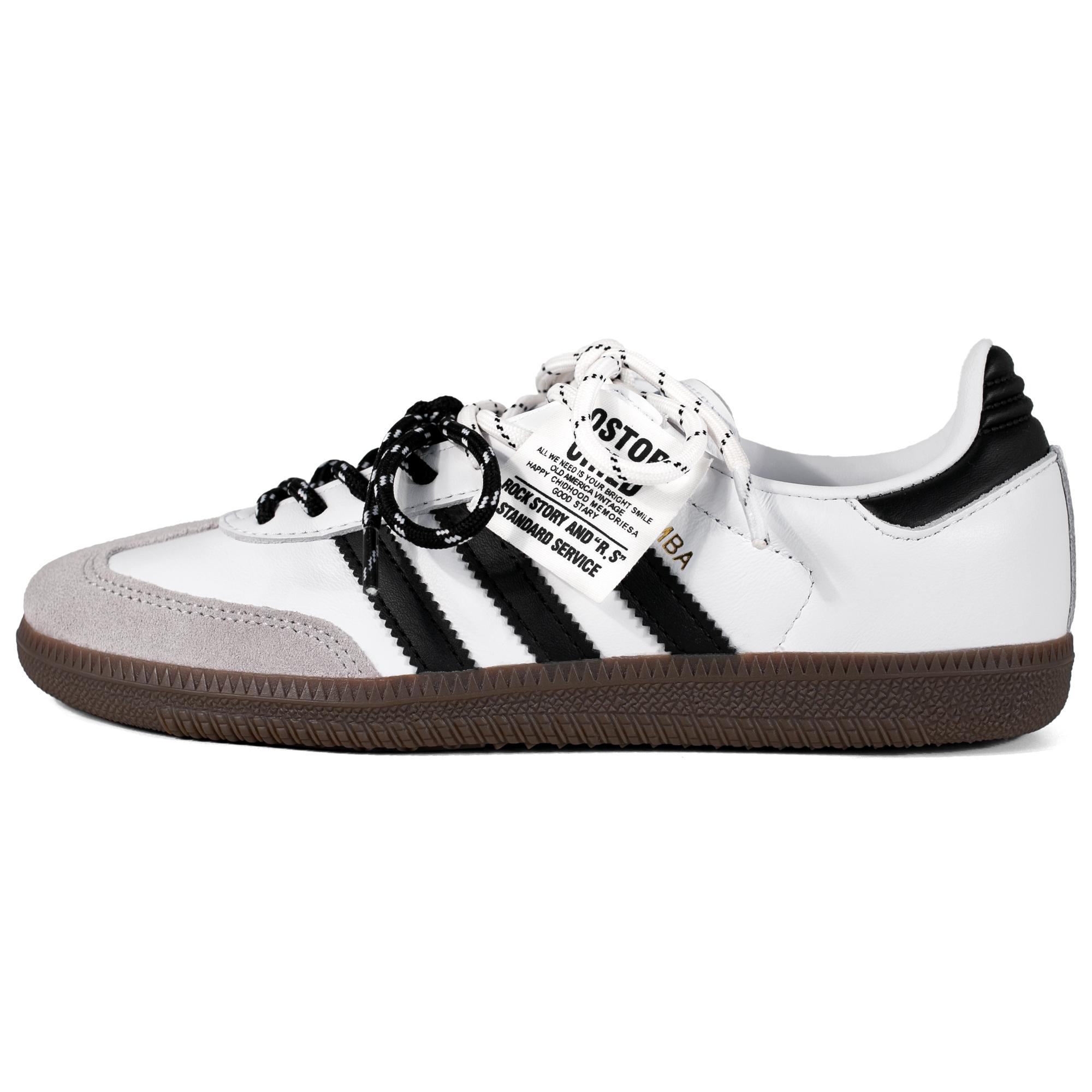 

Adidas Originals SAMBA OG White Noise, Double Shoelace Deconstruction German Army Trainers Unisex Black White B75806(Team1664-) 36⅔