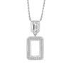 S925 Sterling Silver Square Diamond Zircon Necklace