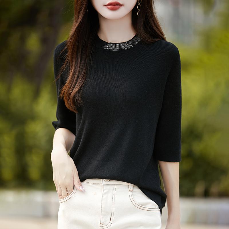 

Женский кашемировый жилет Qinghe кашемир 50% шерсть 50% шелк Женский осенне-зимний кашемировый жилет мягкий и теплый XL чёрный