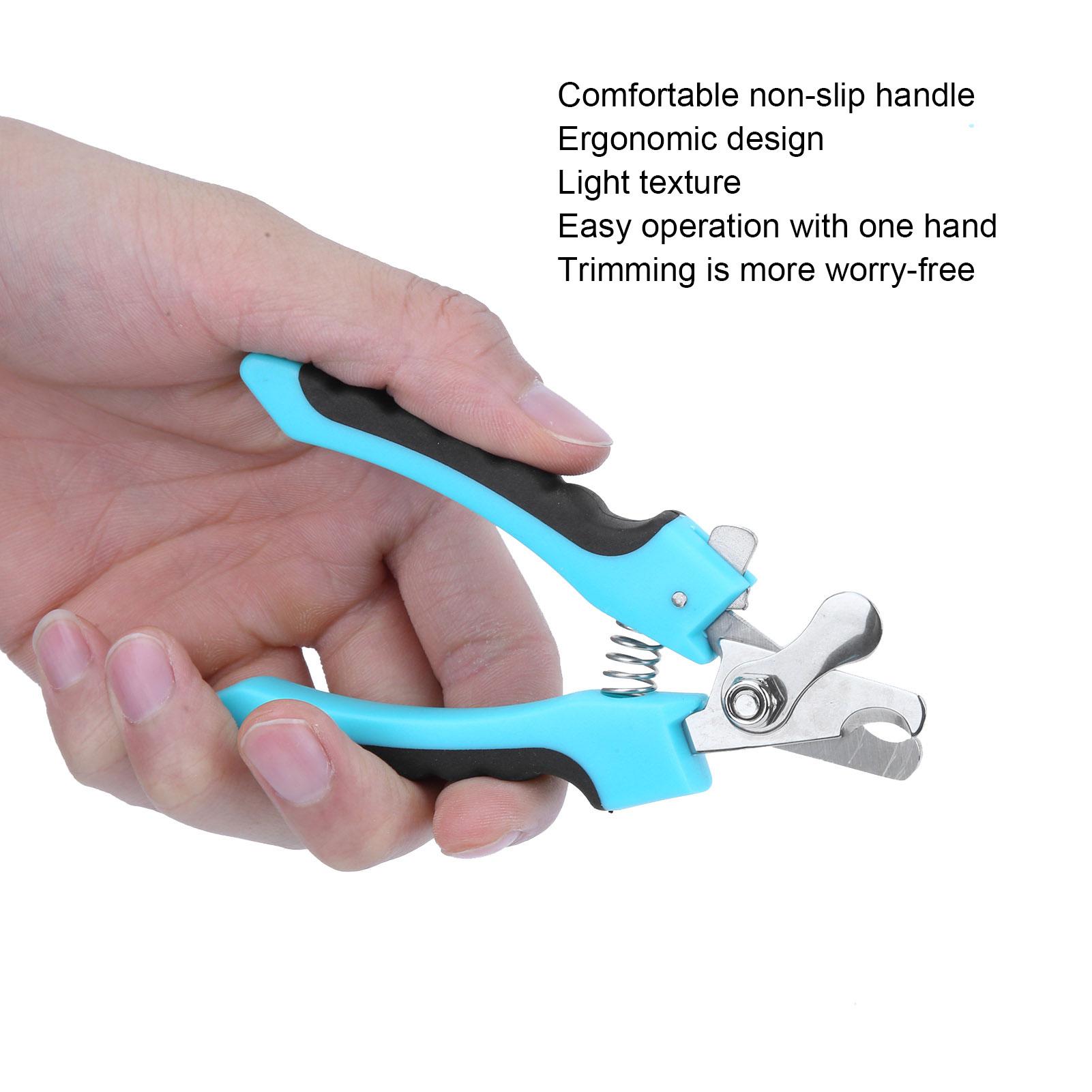 Pet Nail Clipper Set Dog Stainless Steel Nail Trimmer   Guard to Avoid OverCutting(Lake Blue Small )