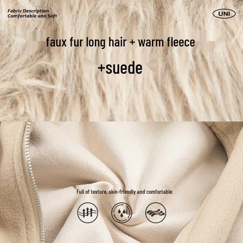 UNIFREE Women's Korean Style Faux Two-Piece Hooded Padded Jacket