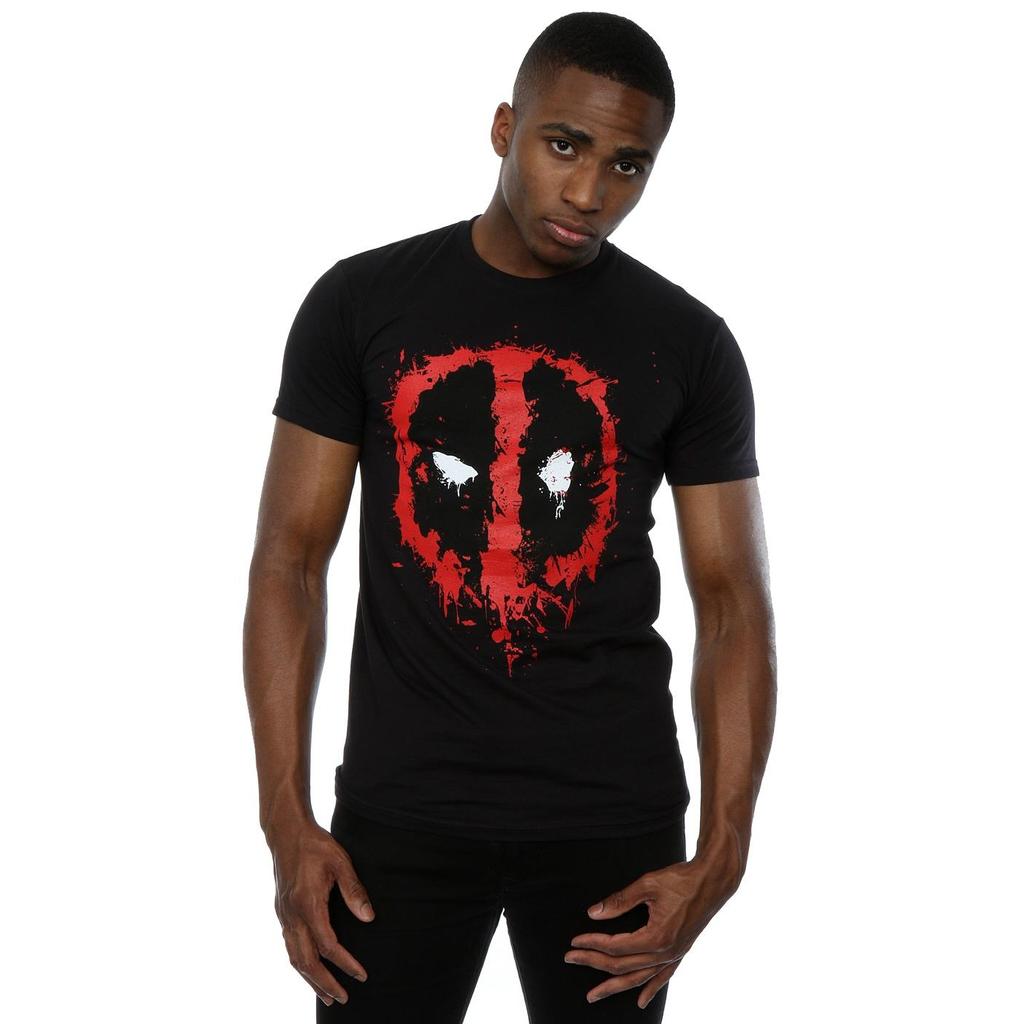 Deadpool Mens Splat Face Cotton T-Shirt