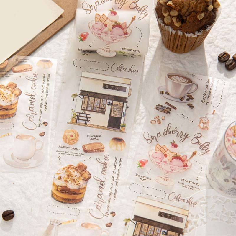 Aesthetic Decorative Tape 6mmX2M Clear PET Tape Scrapbooking Tape for Scrapbooking Journal Photo Album and Wrapping