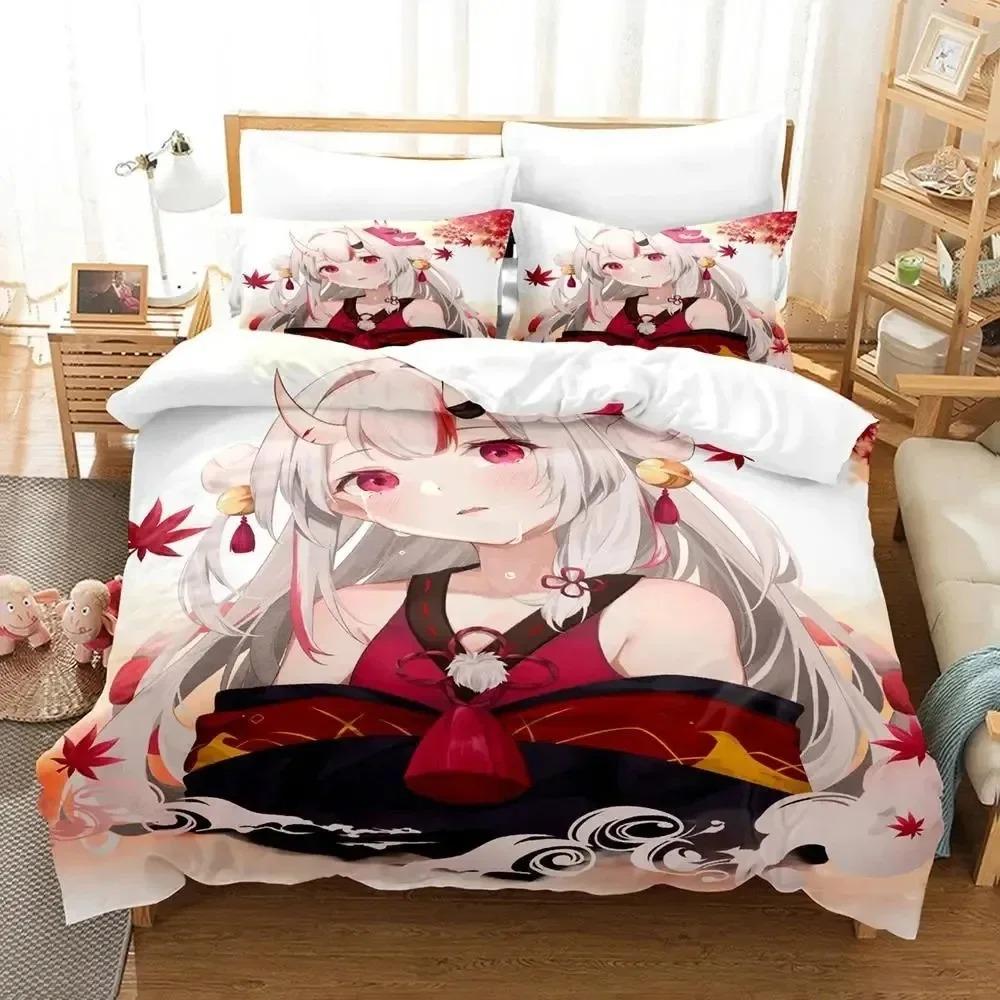 3D Print Anime Nakiri Ayame Bedding Set Duvet Cover Bed Set Quilt Cover Pillowcase Comforter king Queen Size Boys Adult