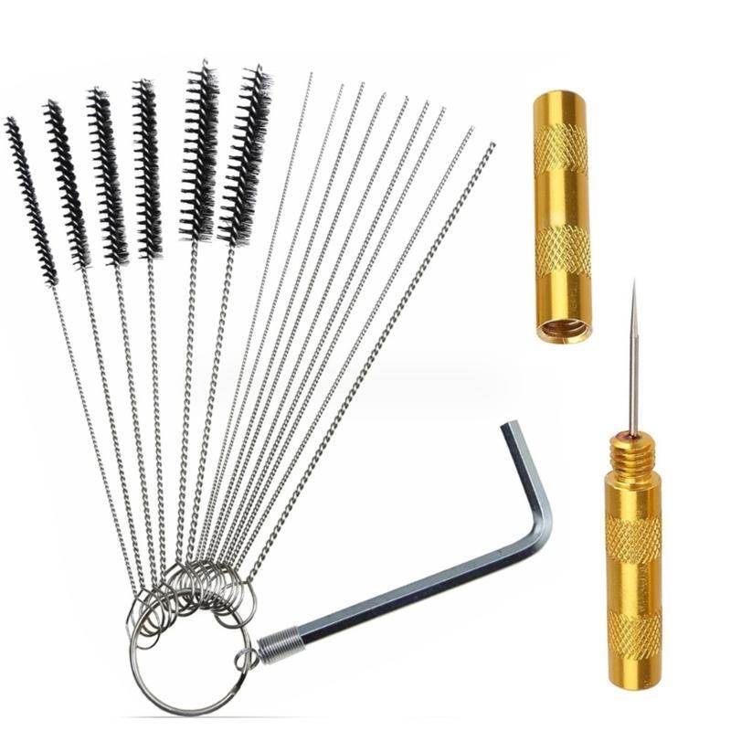 652F 1 Set Guns Nozzle Cleaning Needle & Brush Set Repair Tool