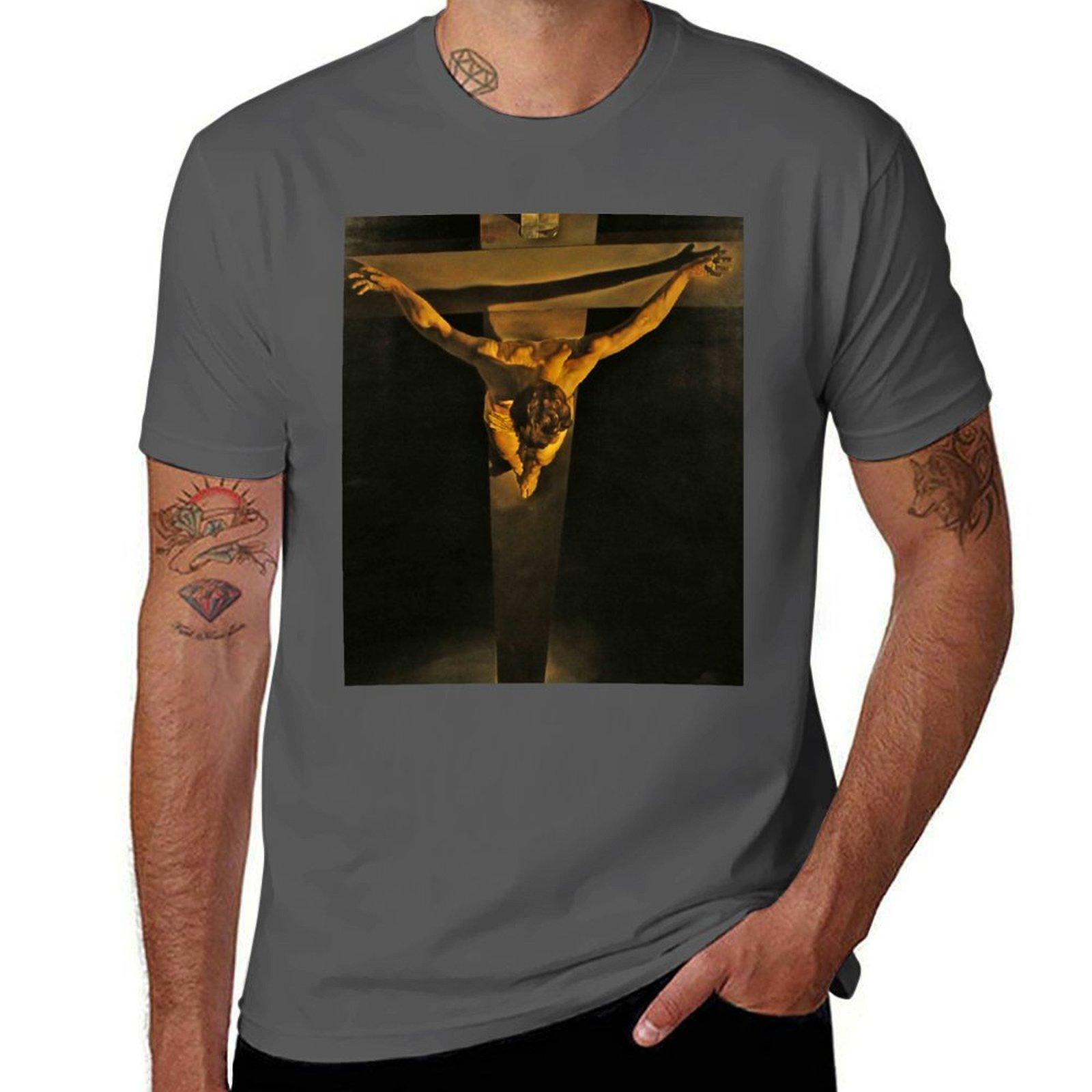 

Salvador Dali Painting Christ Of Saint John T-Shirt t shirt man plain t shirts for man graphic vintage T-Shirt 4XL