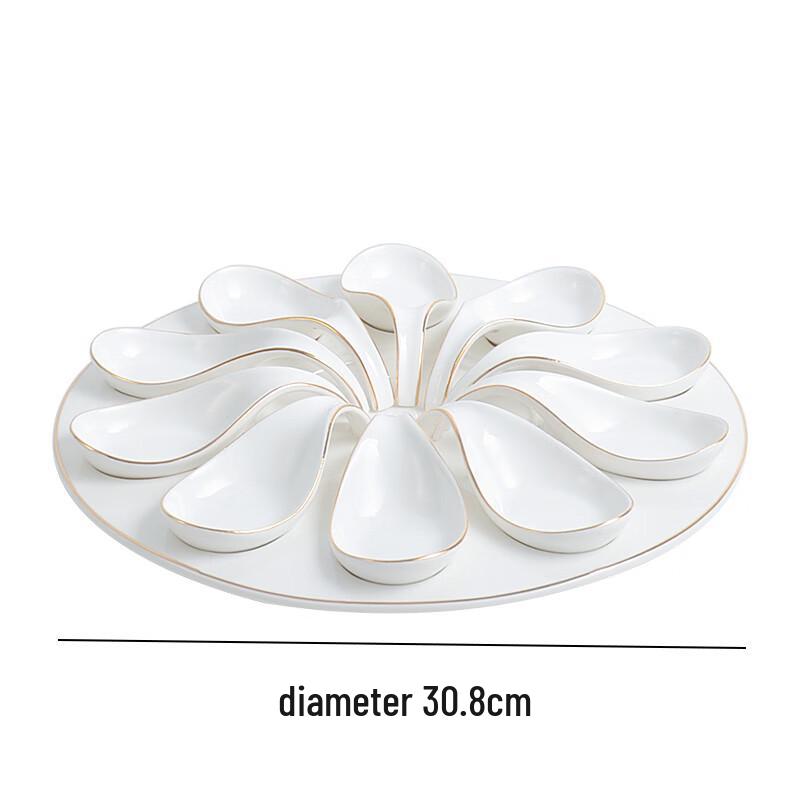 Blooming Prosperity Gilded Ceramic Serving Set