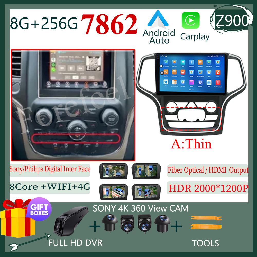 Video Carplay Android 14 Pentru Jeep Grand Cherokee WK2 2014 Radio Auto Multimedia Auto Player Stereo Monitor TV GPS DVD DSP IPS BT