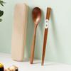 Picnic With Box Wooden Chopsticks Spoon Set Reusable Natural Wood Portable Tableware Portable Case Cutlery Set Adults/Students