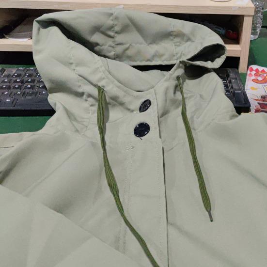 Herren Windjacke Mantel Mit Kapuze Langarm Reißverschlussleiste Trenchcoat Mit Taschen Einfarbig Lockere Passform Mittellange Oberbekleidung
