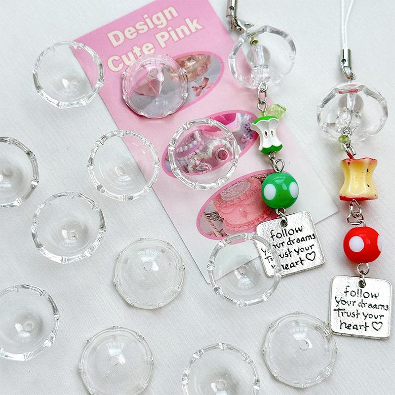 20Pcs/Set Jellyfish Keychain Wind Chimes Beads Caps Charms For Jewelry Making Diy Decorations Wind Bell Pendant Earrings Accesso