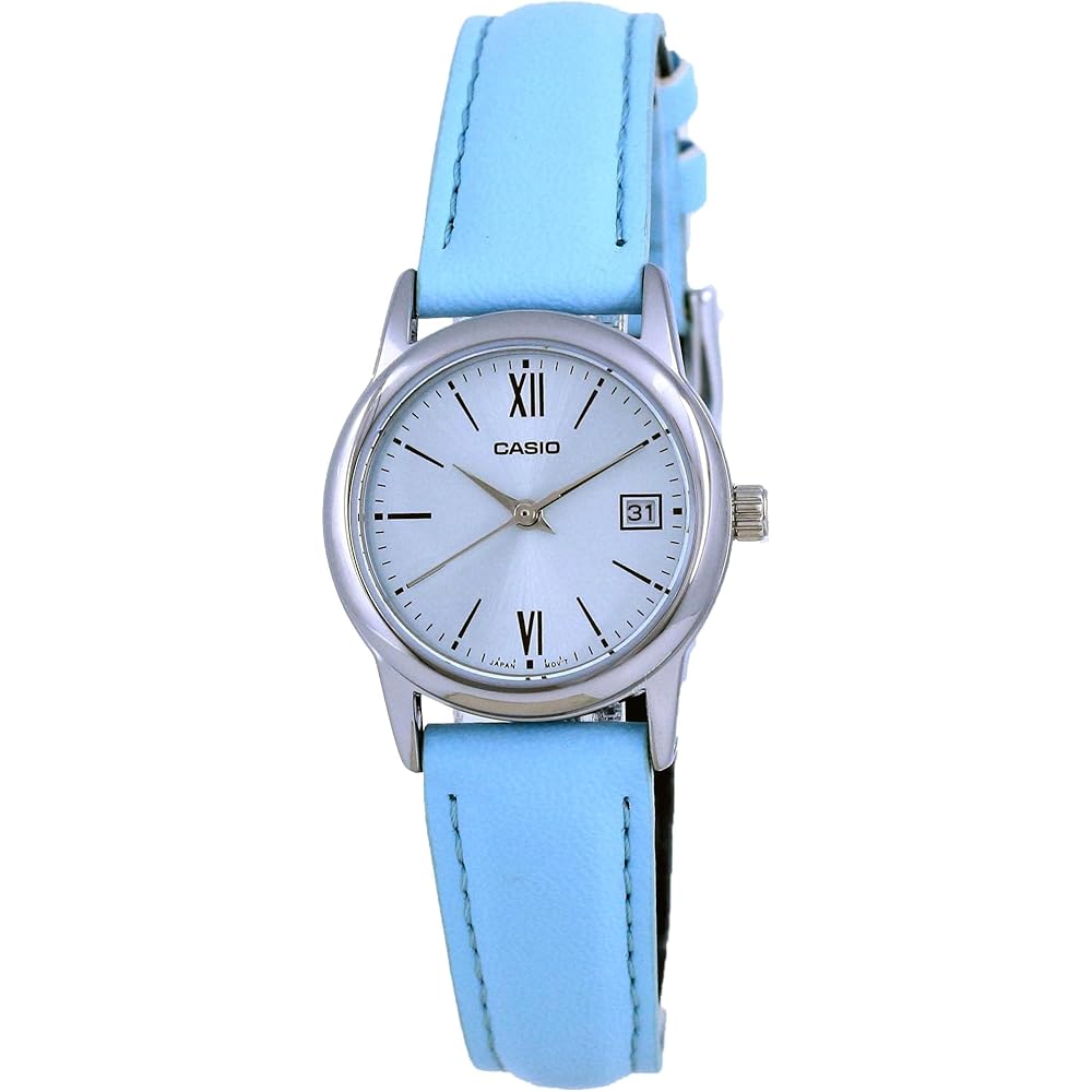 Casio LTP-V002L-2B3 Women s Analog Watch Blue Dial Blue Leather Band Date Display