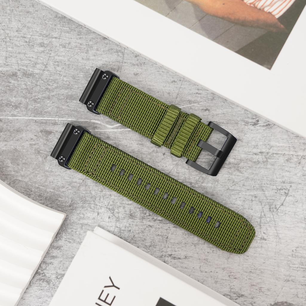 20mm 22mm 26mm Nylon Quick Release Watch Band for Garmin Fenix 5 5S Plus 6 6S 7 7X 8 Pro Tactix 8 Breathable Replacement Strap