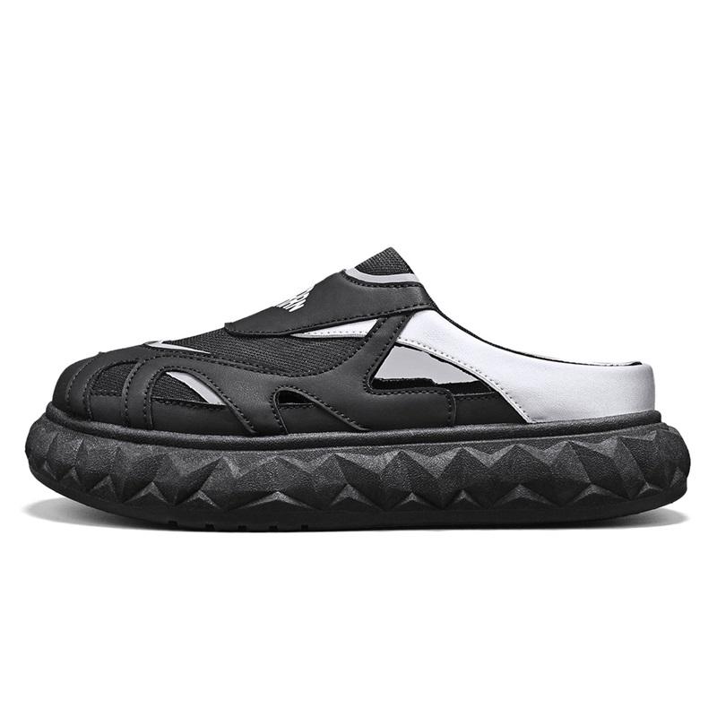 

Baotou Half Slippers 2025 Summer Men Slippers Outdoor Slip-on Shoes Breathable Flat Outer Wear Thick Bottom Sandals Sports Casua 39 чёрный