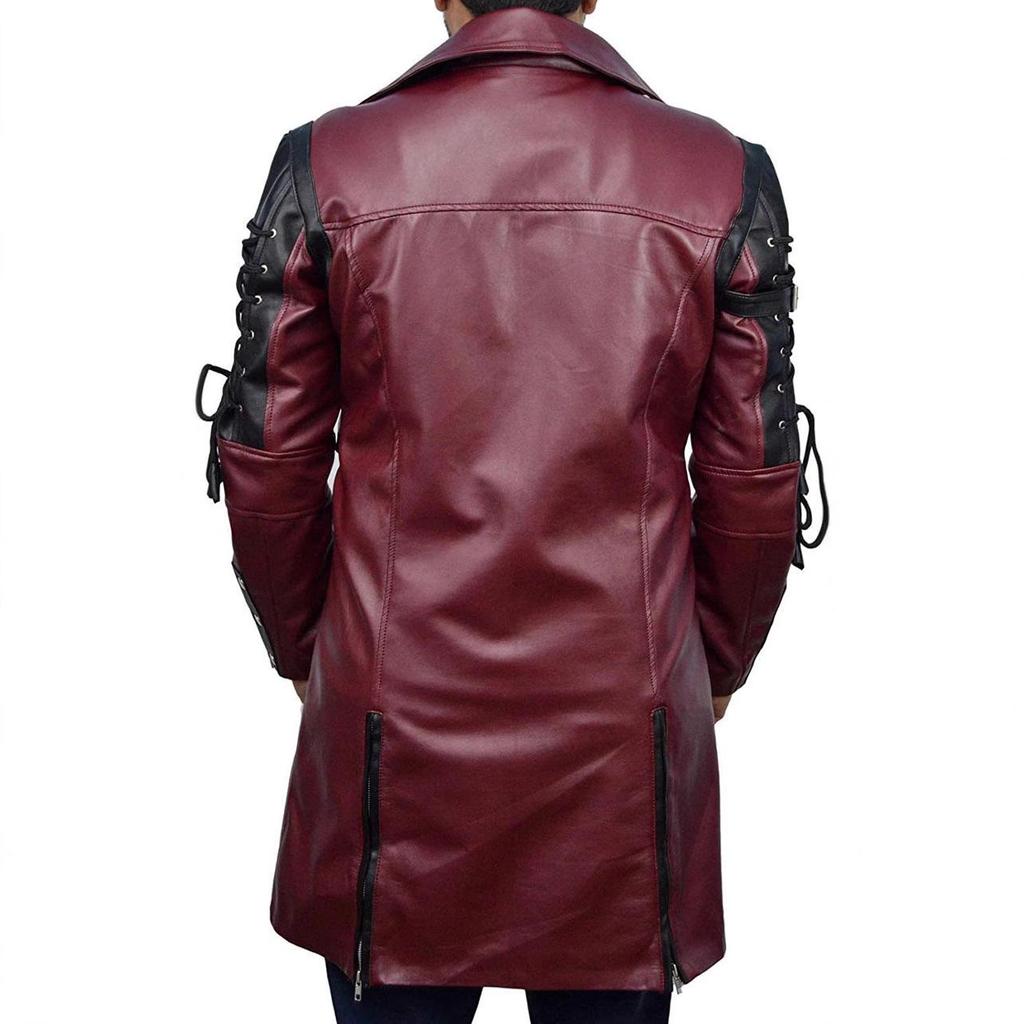 Herren Lederjacke Mittellang - Herbst/Winter Gothic Punk Mittelalterliches Kostüm