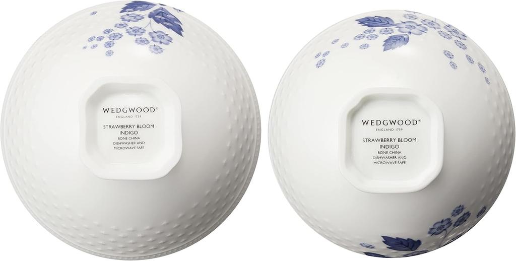 Wedgwood Official Gift Wrapping: Strawberry Bloom Indigo Couple's Rice Bowls (Rice Bowls) Tableware, Christmas Gift, Wedding Gift, Housewarming Gift,