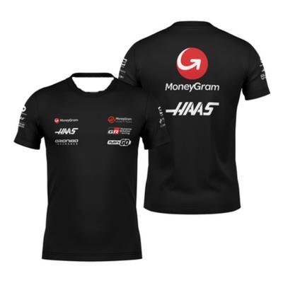Haas Black Team 3D Printed T-Shirt 2025 New Men's and Women's Sports Fashion Tshirt Summer Casual Short Sleeve Kids T-Shirts Top