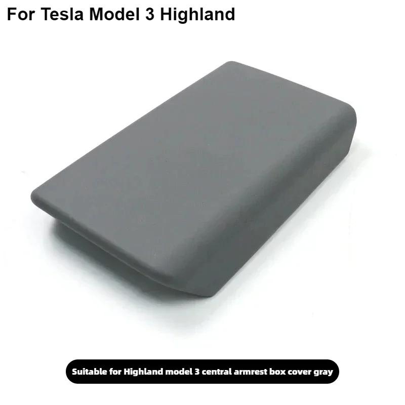 For Tesla Model 3 Y 2024 2024 Accessories Armrest Protector Box Cover White Soft TPE Center Console Panel Pad Model3 Highland