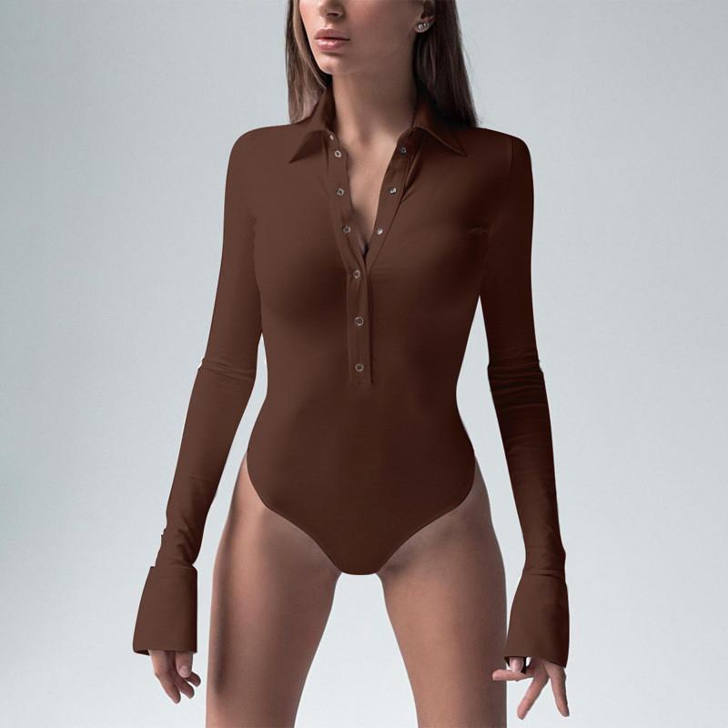 Elegant Long Sleeve Jumpsuit With Plush Milk Silk Fabric For Fall Winter Womens Urban Style