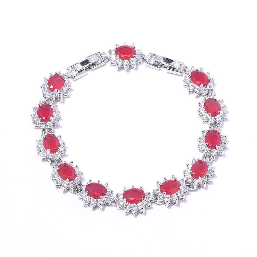Womens Light Luxury Womens Colored Zircon Bracelet Explosions In Europe and The United States Colorful Bracelet.
