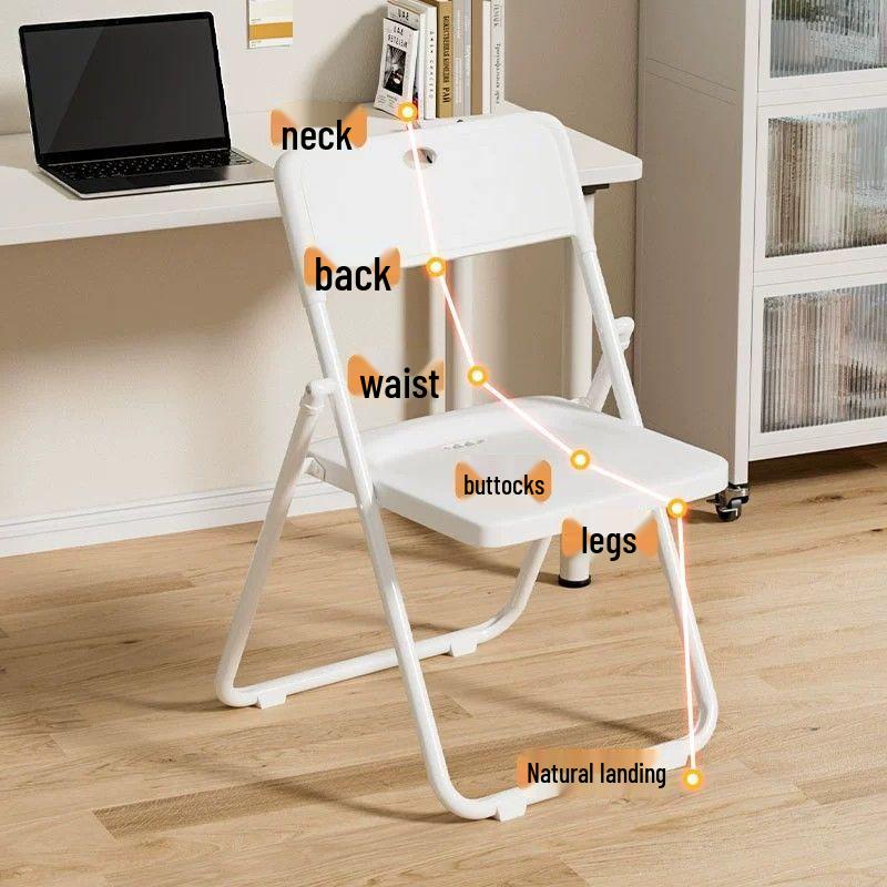 Multi-Purpose Folding Chair: Computer, Training, Conference, Dining, Office, Plastic, with Backrest & Photo Stool