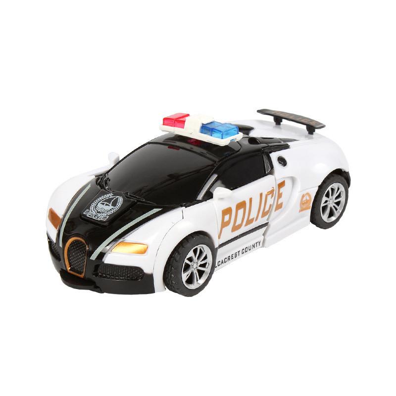 Plastic Inertia Car Toy With Onebutton Transformation For Boys And Kids