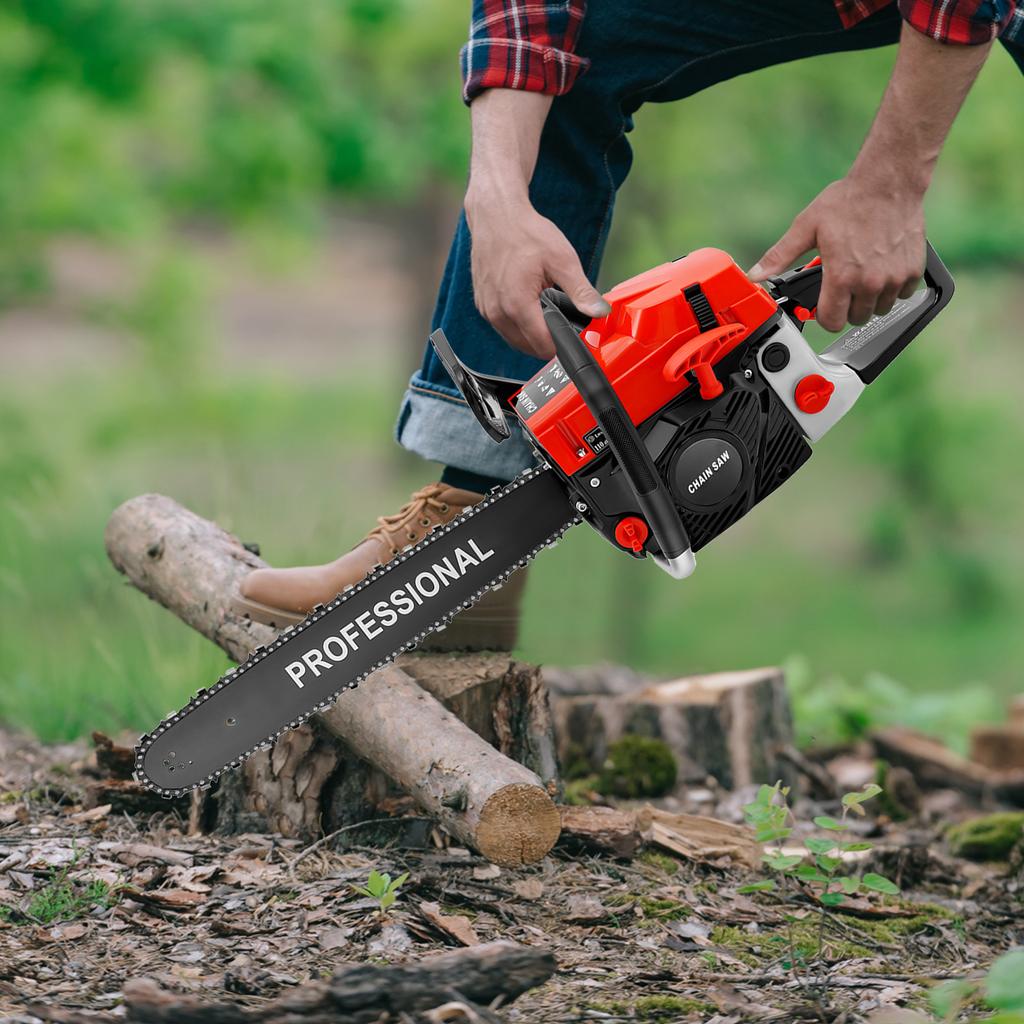 20 Inch Handheld Gasoline Chainsaw, Pp Material Shell Gasoline Chainsaw Suitable for Gardens, Farms, And Ranches