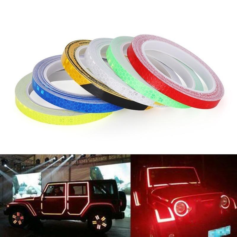 1 Roll Vinyl Motorcycle Rim Tape Reflective Wheel Stickers Decals Car Warning Stickers Motorbike Styling Decor Tool Accessories