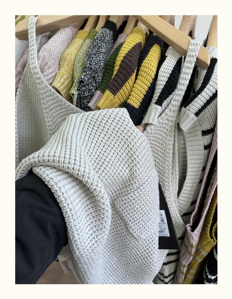 Xiao Wang's Spring Korean Style Plus Size Layered Knit Camisole Vest