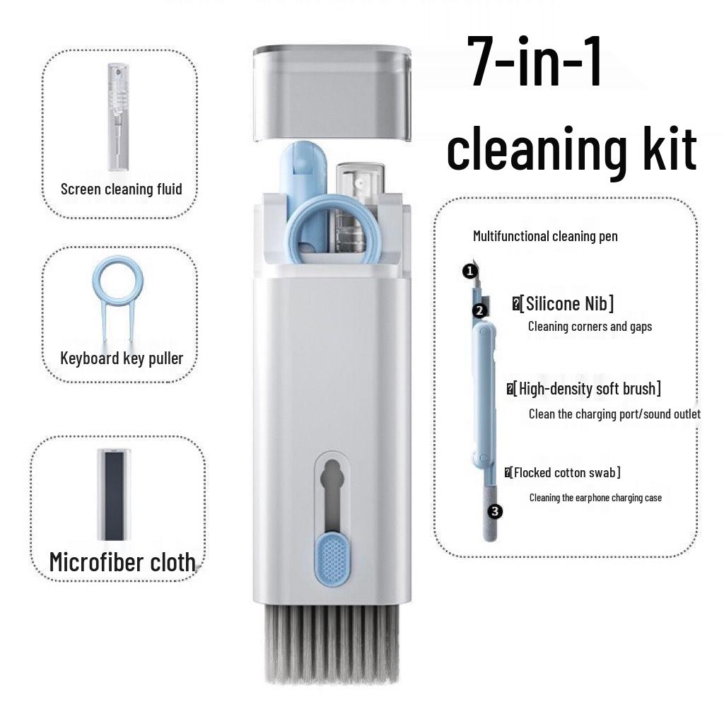 7-in-1 Multifunctional Cleaning Brush for Keyboards, Headsets & Screens