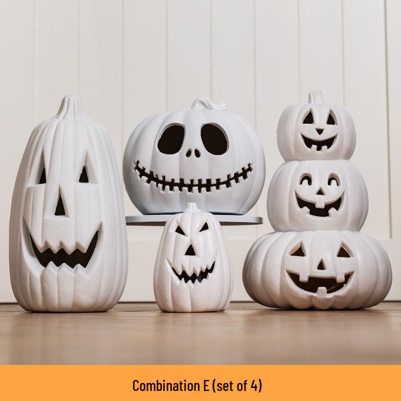 Luminous White Pumpkin Lantern: Large Halloween Decoration for Shopping Malls & Theme Events