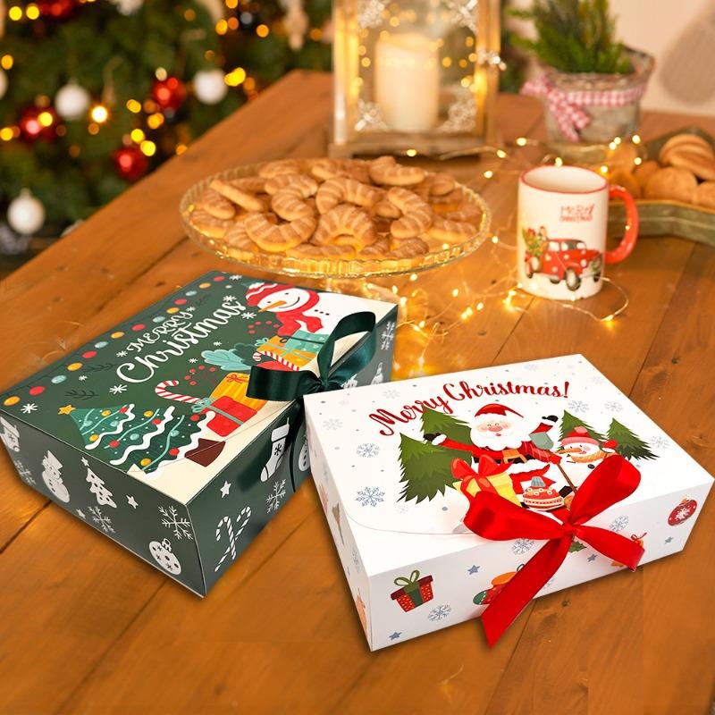 Christmas Packaging Box Party Holiday Cartoon Gift Box Christmas Candy Box Color Flip Folding Gift Box