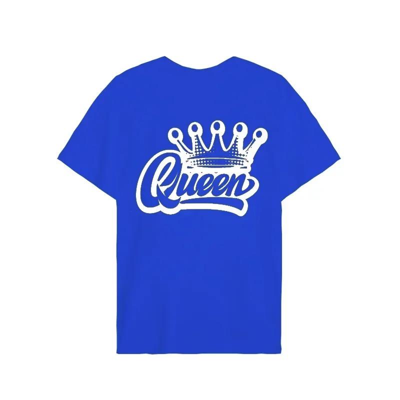 King Queen Crown Print Couple TShirts Harajuku Style Womens Comfortable Tees Summer Tops for Unisex and Women Tshirts