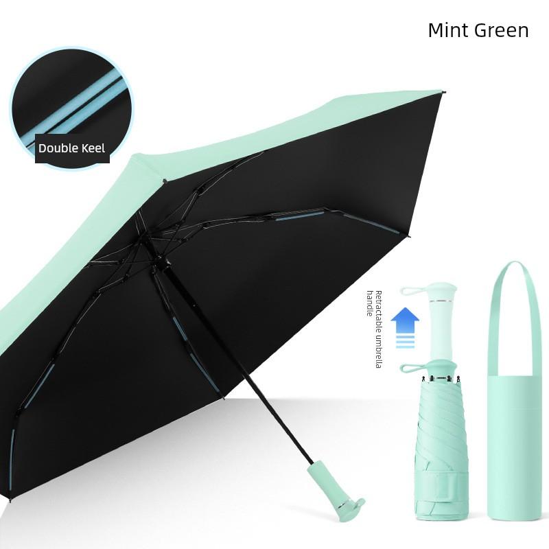 Double-Ribbed Telescopic Handle Umbrella 50% off with Colorful Coating, Sunshade Umbrella, Compact Sun and Rain Umbrella, Promotional Umbrella