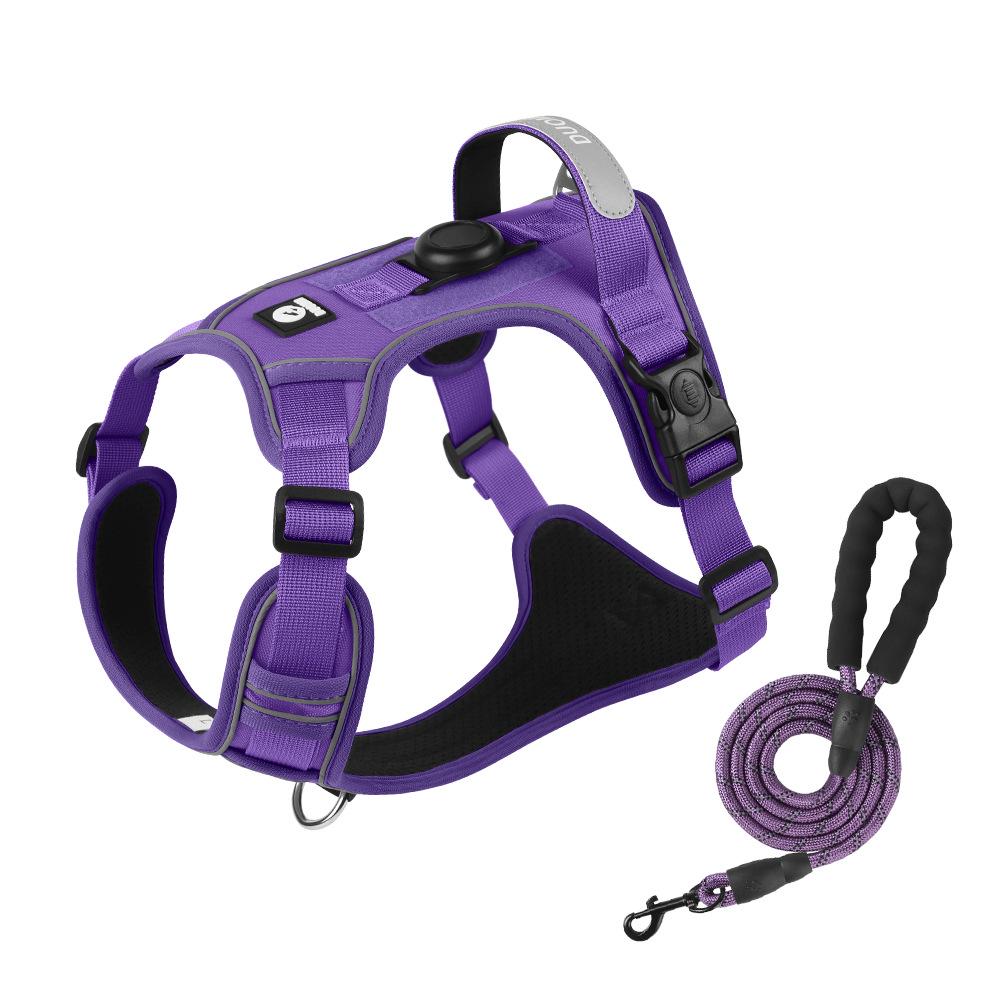 Large Dog Vest-Style Harness with Velcro & Shock-Resistant Leash