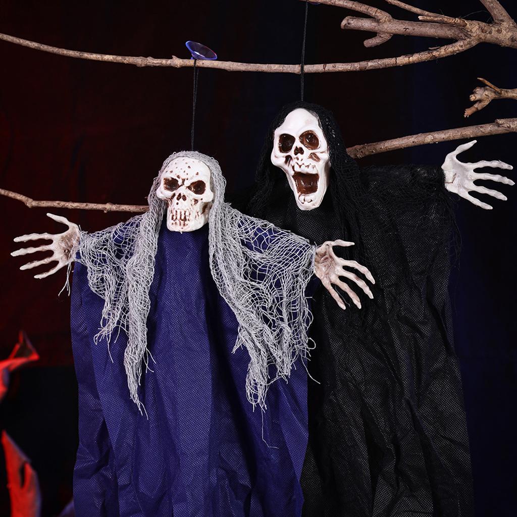 Scary Hanging Skeleton Ghosts Halloween Horror Scary Ghosts Props for Outdoor Porch Patio Tree