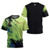 Men's T-shirt Summer Fashion Table Tennis Flower Printed Short Sleeved Badminton Tennis Quick Drying Short Sleeved Men'
