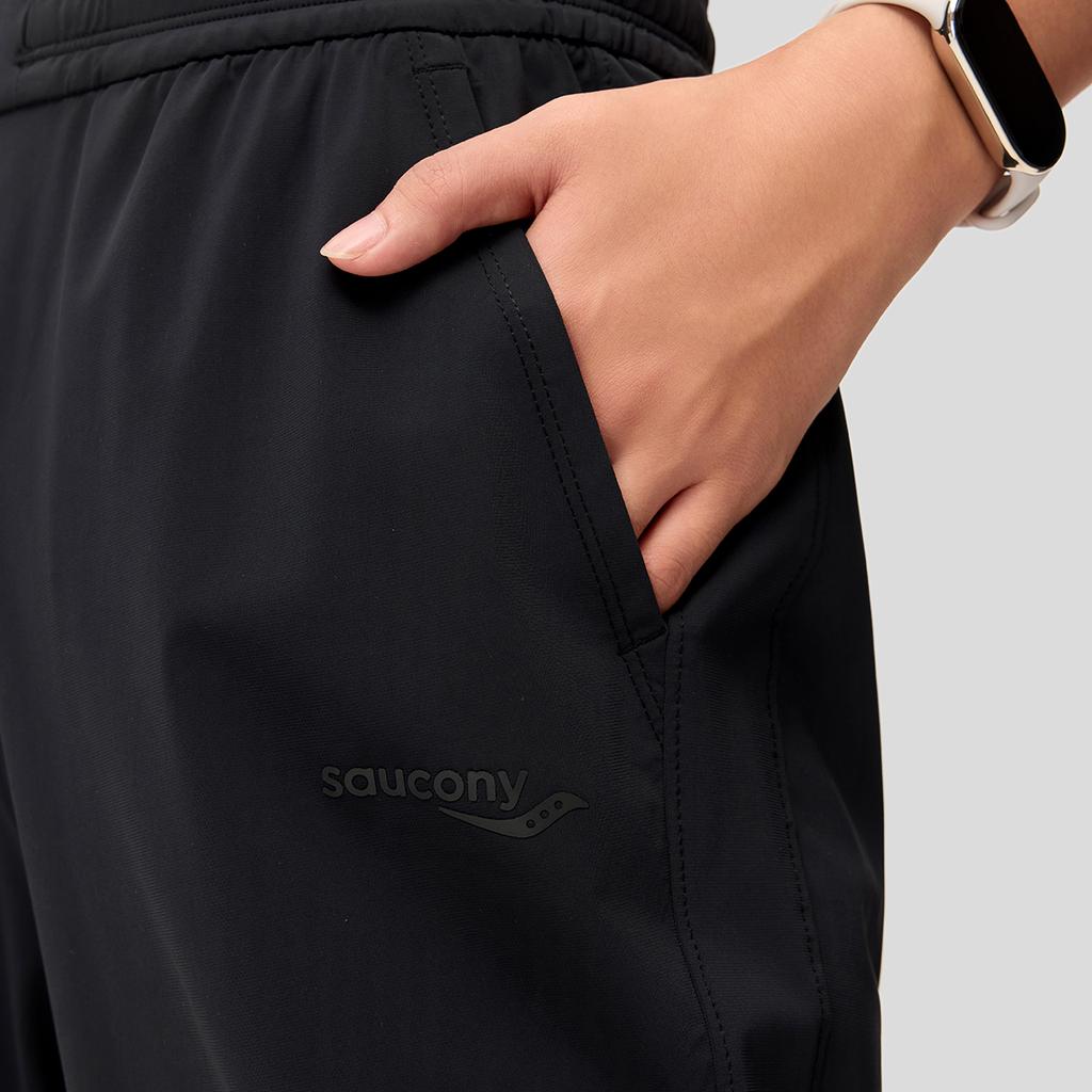 Saucony Casual Solid Color Breathable Loose Spliced Knitted Sports Pants Women Pants SC1249144A-BK01