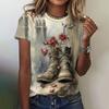 Summer Women T-Shirts Short Sleeved Art Vintage Print T Shirts Fashion Women's T-Shirts Oversized Retro Top Female Clothing