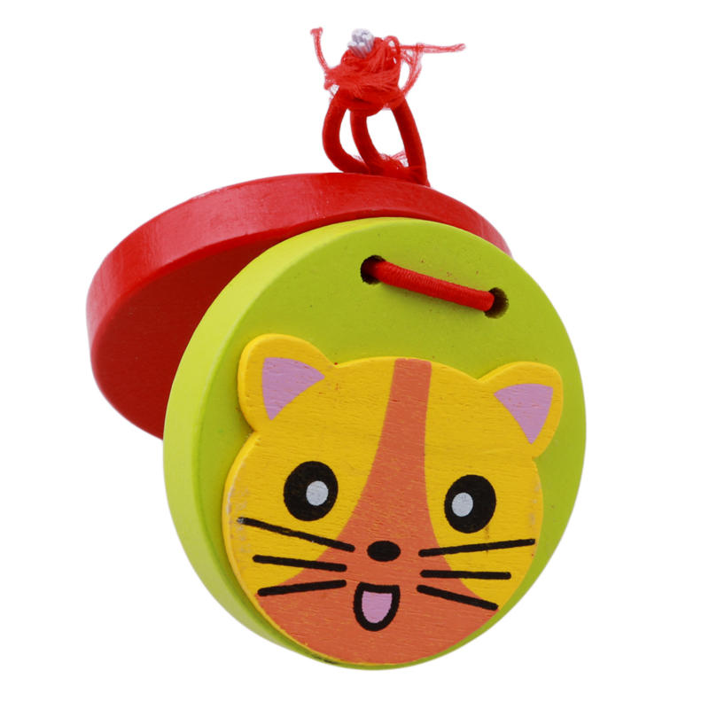 Preschool Early Castanets Toys Clapper Handle Musical Instrument Educational