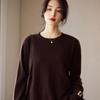 2025 Autumn Women's Mid-Length Pure Wool Knitwear: Loose, Round Neck Korean Style Sweater