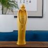Naturcypres Bodhidharma Karaktärsstaty- Grundare av buddhismen Massiv träsnideri Kinesisk karaktäristisk liten staty 4,71 tum
