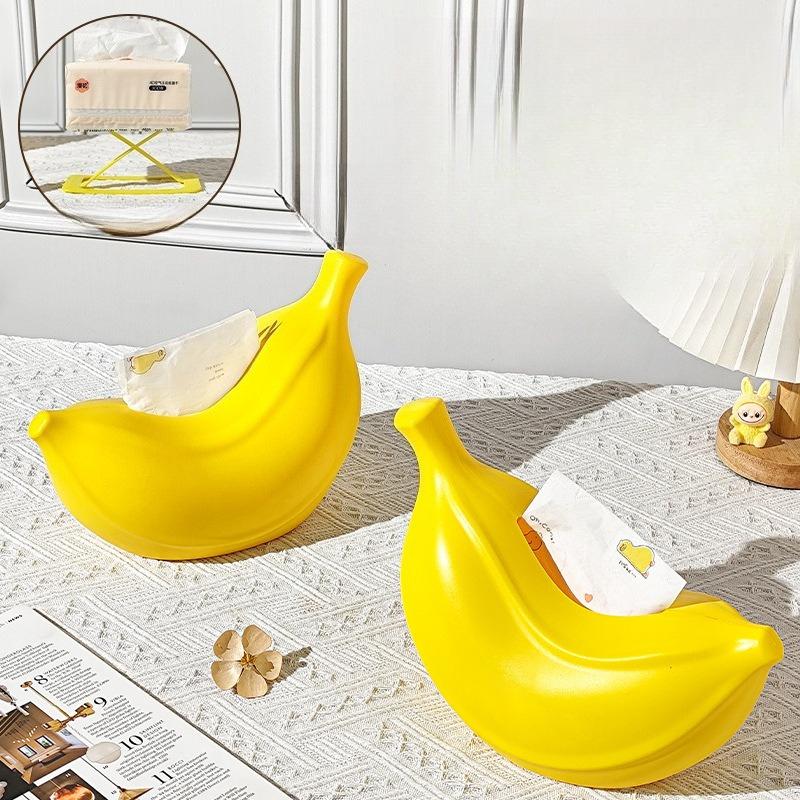 Cute Creative Banana Tissue Box Living Room Light Luxury Creative Pumping Carton Household Entrance Ornament Napkin Carton