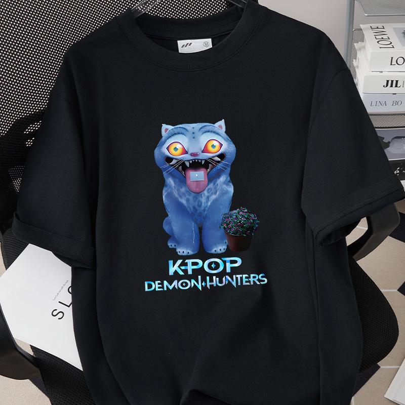 Kpop Korean Wave Witch Hunt Trendy Casual Short Sleeved Printed T-shirt 5988