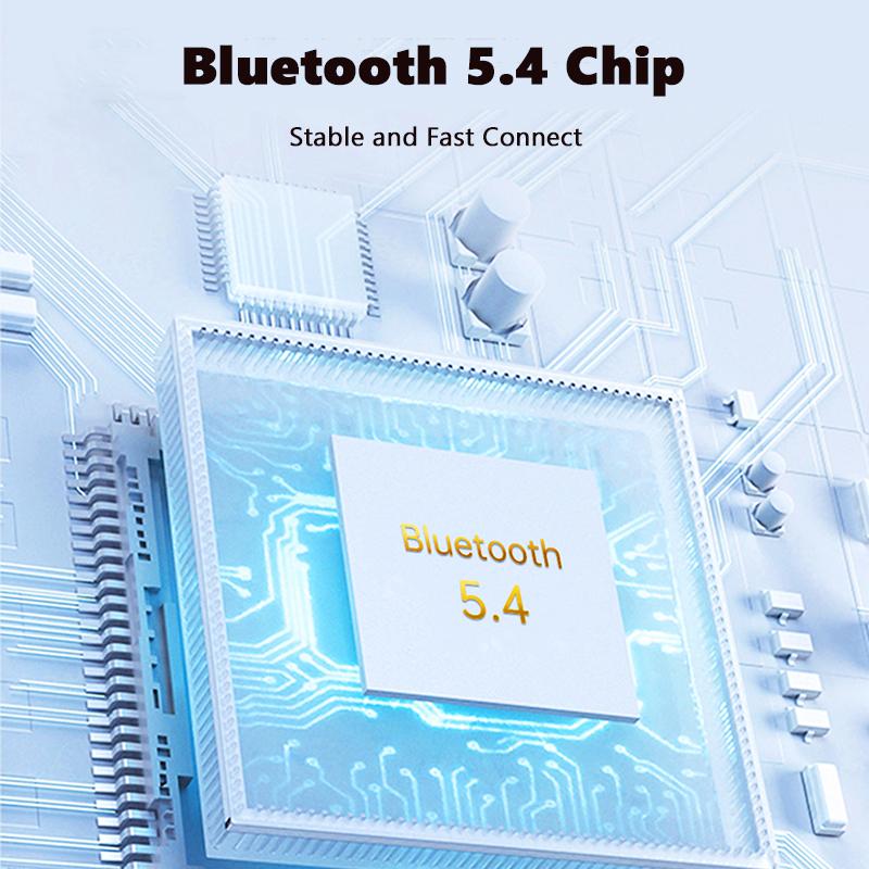 VAORLO Casque d'affaires avec Clip TF carte jouant Bluetooth 5.4 bruit annuler HD appel affichage numérique écouteur avec Microphone casque