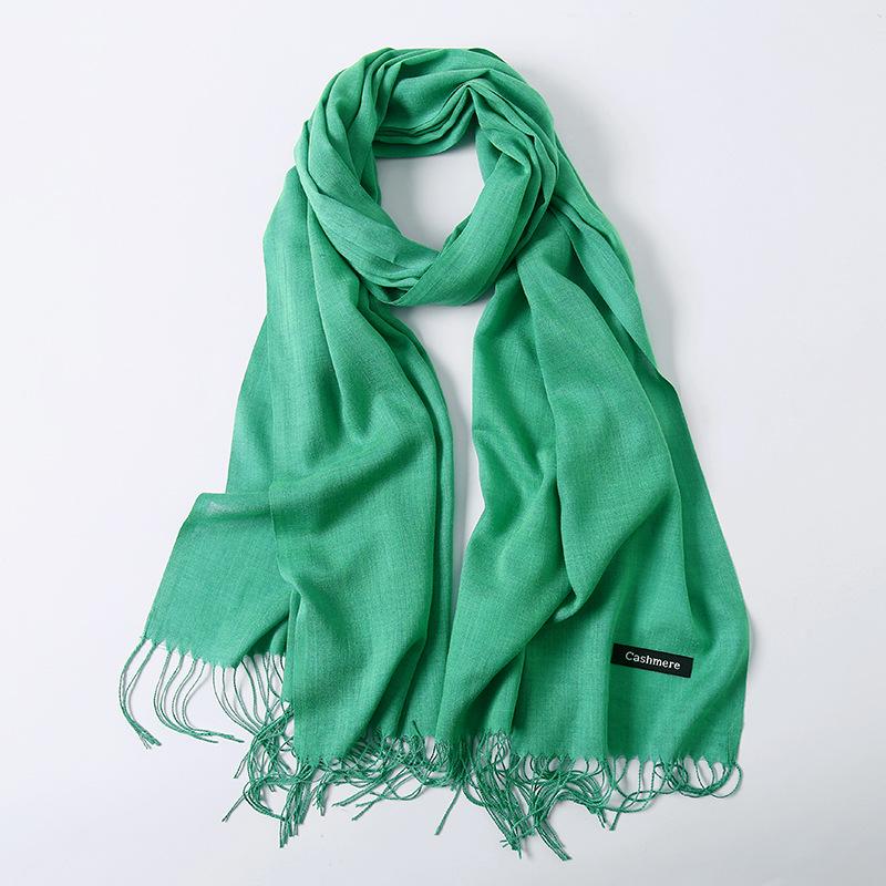 Women's Solid Color Faux Cashmere Scarf, Lightweight Shawl for Spring/Summer & Warm Autumn/Winter Malaysian Headscarf.