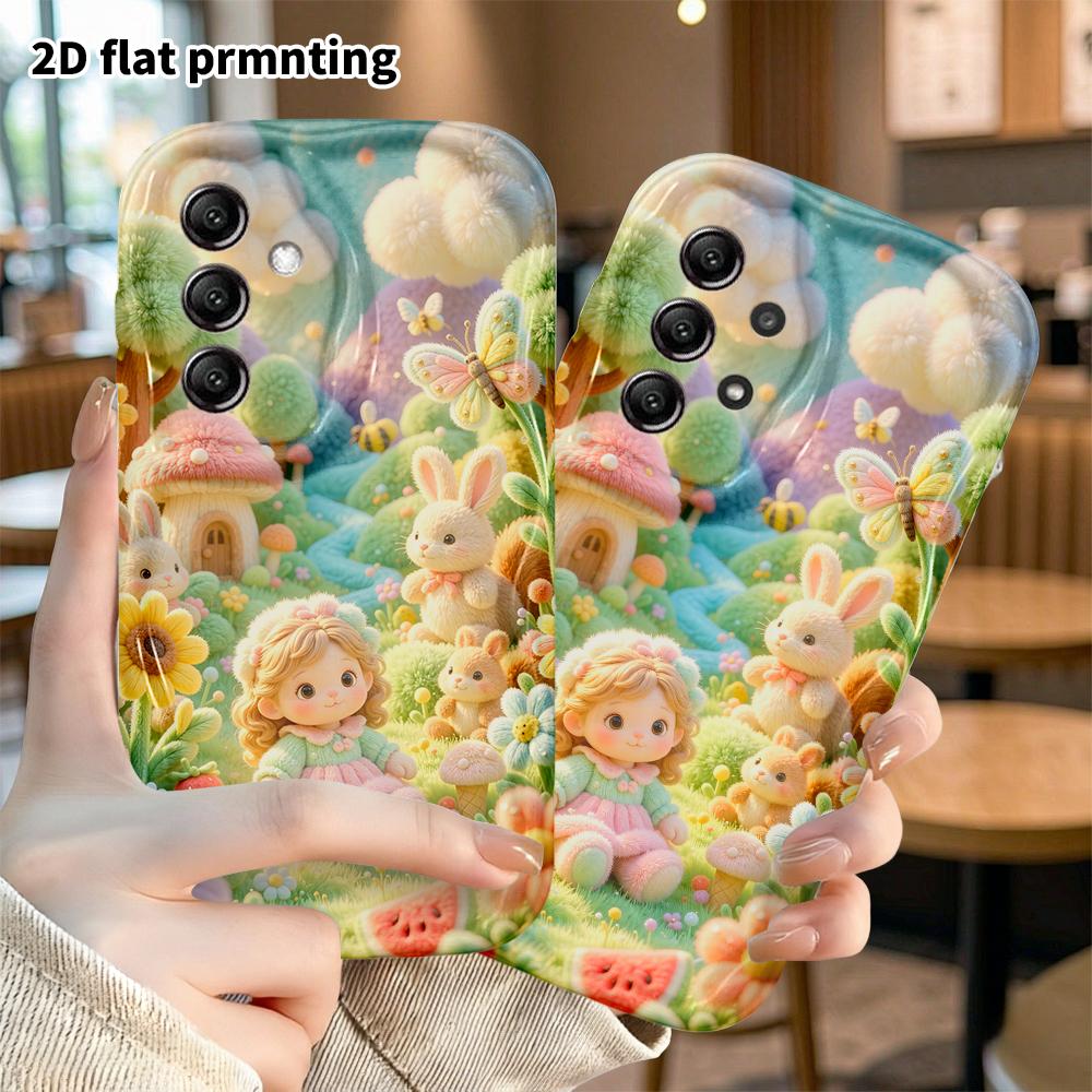 Phone Case: 2D flat, fits Samsung Galaxy A34 A35 M05 M06 S20 S22 S21 FE Plus 5G protective case, with dolls and small animals, perfect Christmas and H
