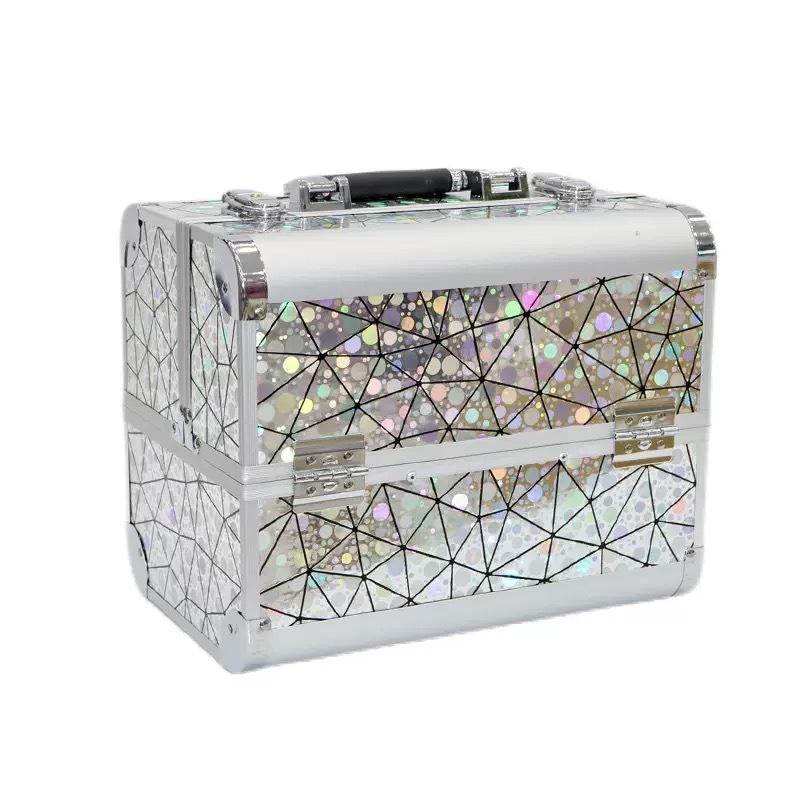 Профессиональный кейс 2-в-1 для хранения косметики и материалов для нейл-арта для выездного обслуживания