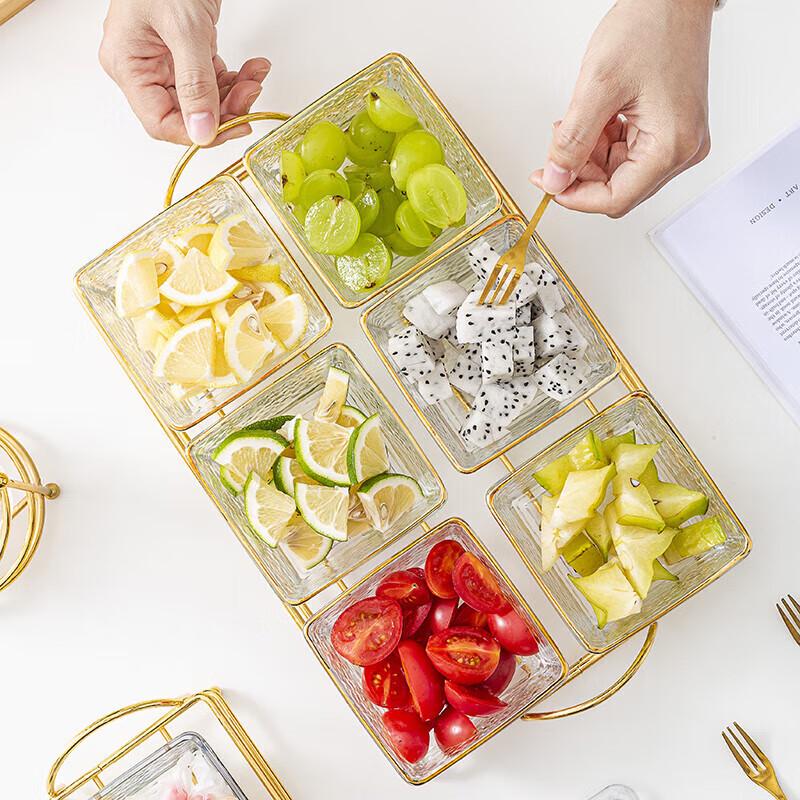 Geteilte Glas-Servierschale mit Deckel