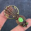 Carving Flower Gemstone Copper Wire Wrap Jewelry Pendant 2.56"